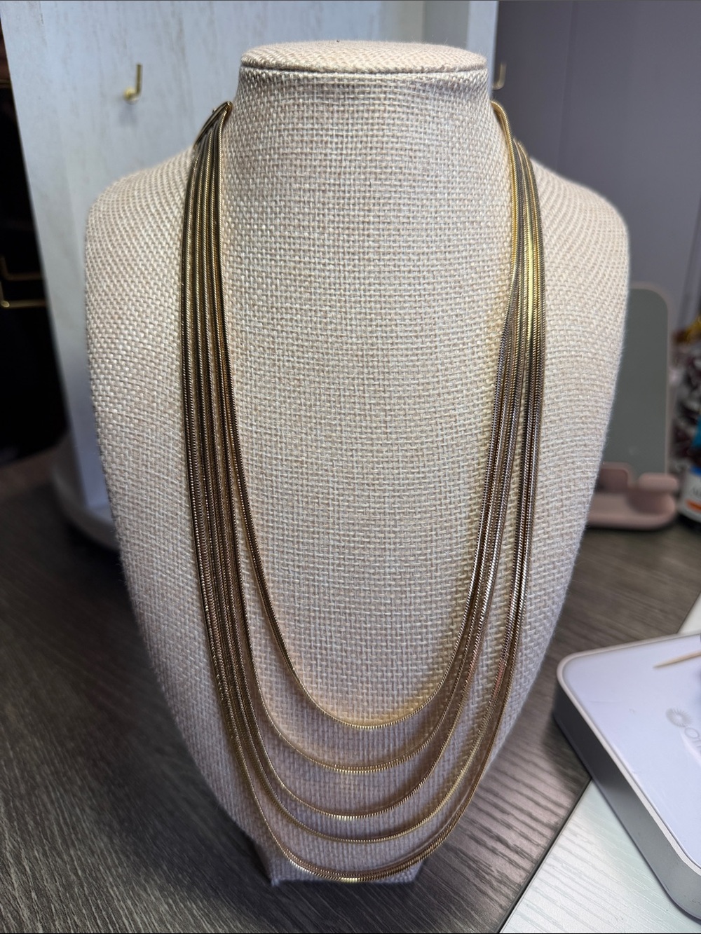 Monet Multi-Strand Gold Tone Layered Necklace